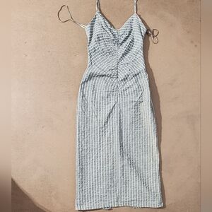 Zara Striped Midi Dress in Black and White